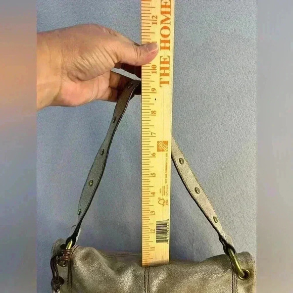 Fossil Long Live Vintage Metallic fabric hobo bag magnetic closure shoulder bag - Picture 6 of 13